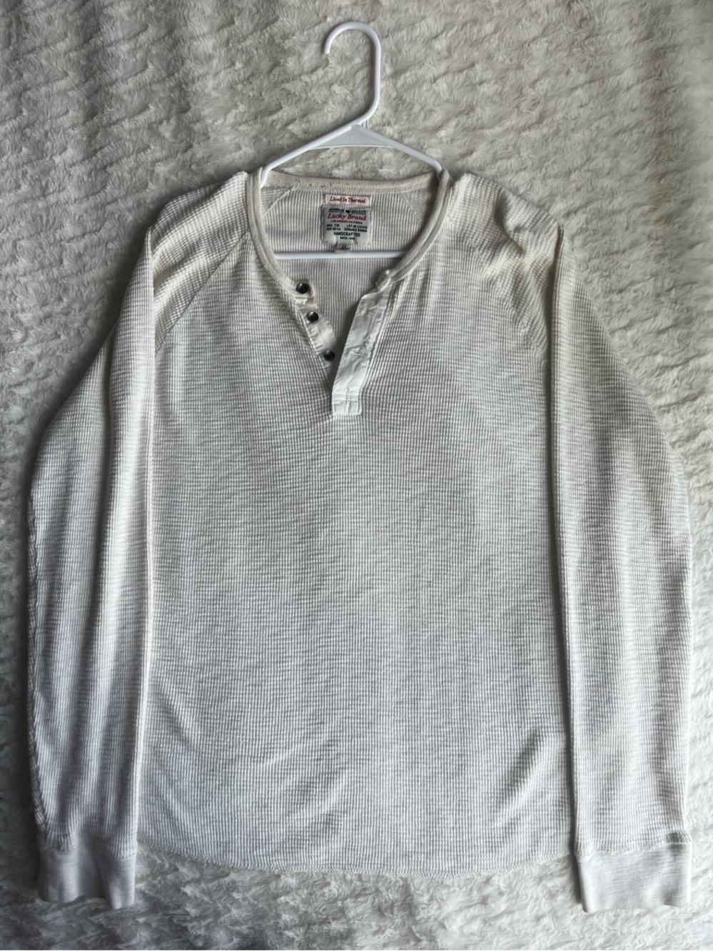 Men’s Lucky Brand Thermal Shirt Cream color